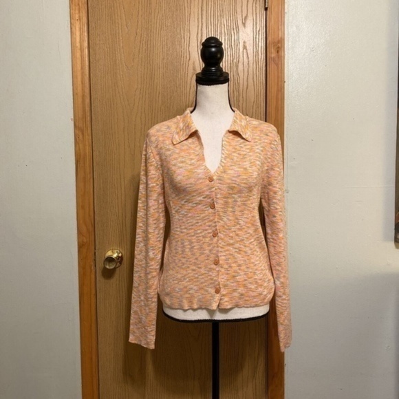 ASOS Design Size 8 w/Space Dye Print 100% Acrylic Long Sleeve Cardigan Sweater - Picture 1 of 5